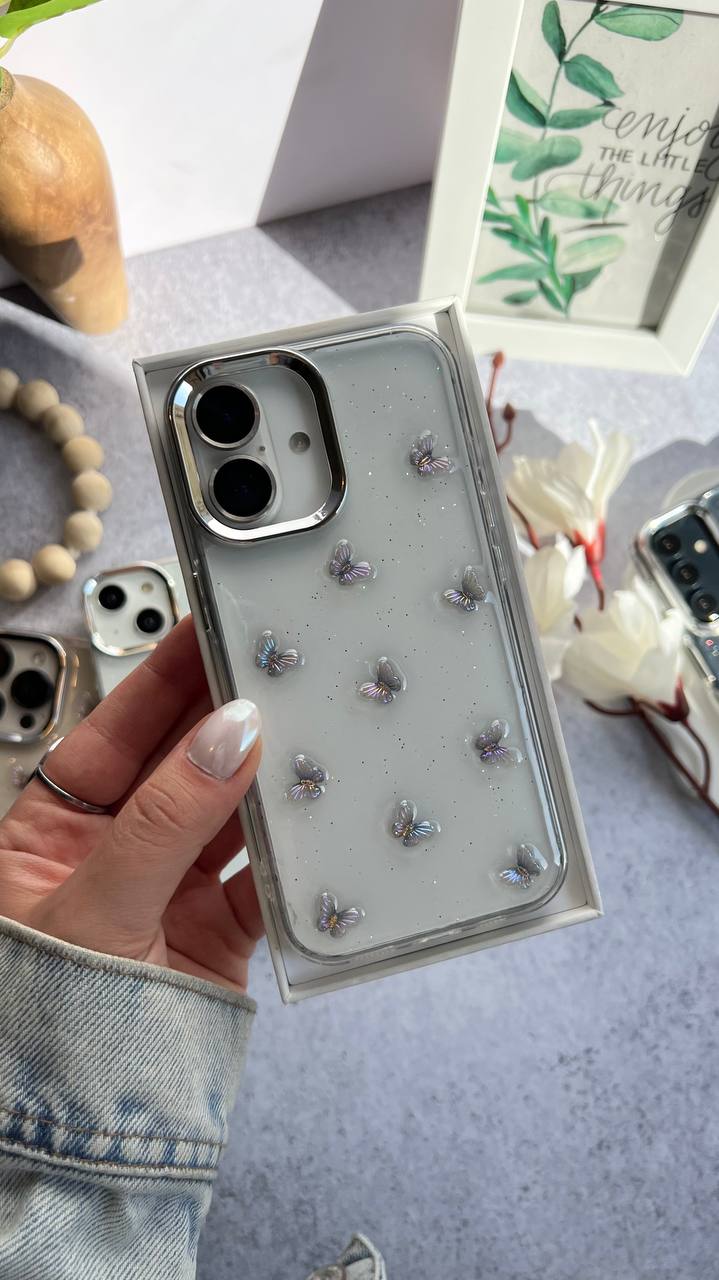 Clear 3D Butterfly Design Phone Case Samsung A52 phone