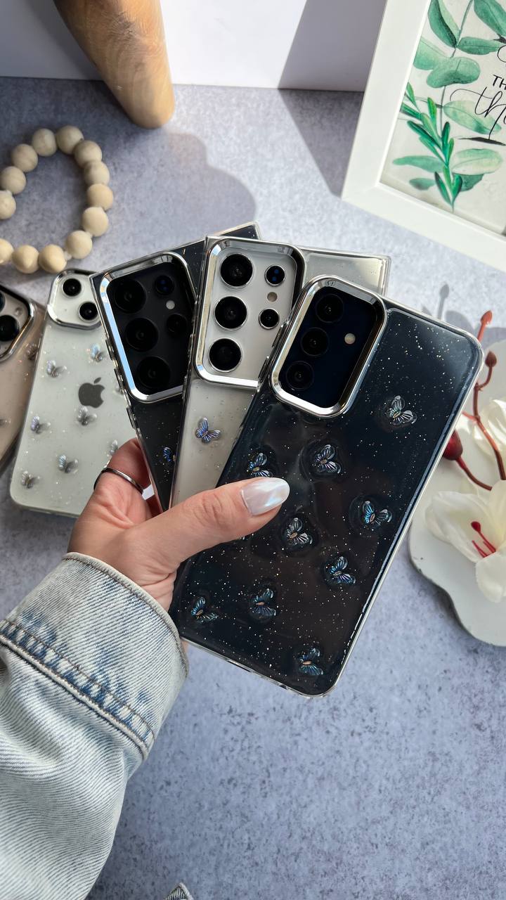 Clear 3D Butterfly Design Phone Case Samsung A52 phone