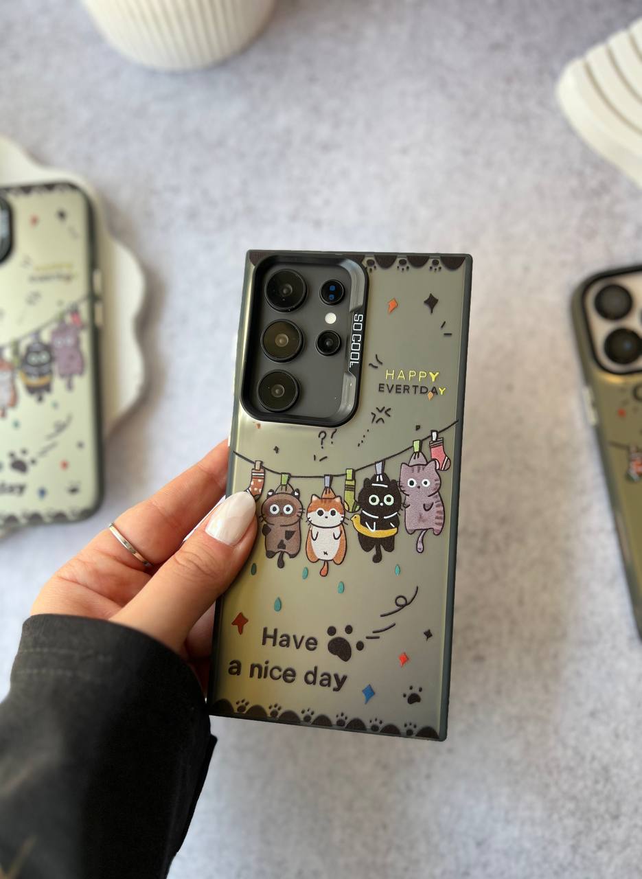 Sokool Hanging Cartoon Cats Design Phone Case Samsung A55 phone