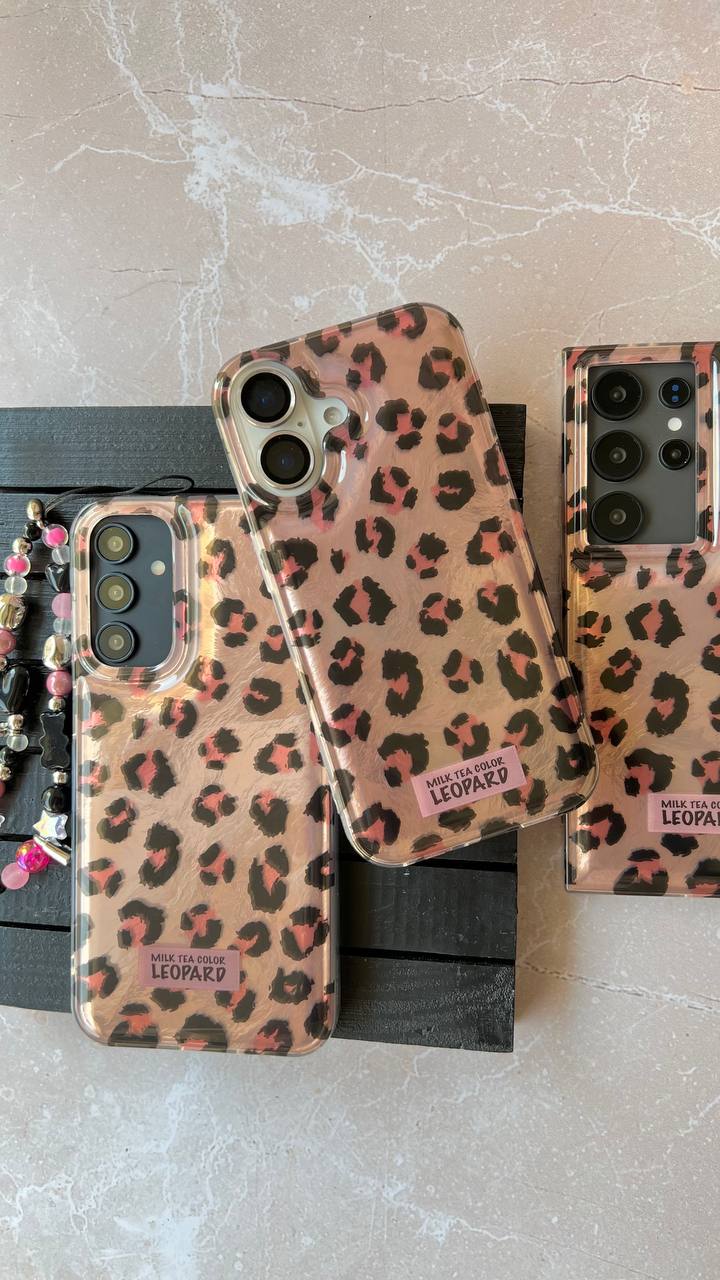 قاب طرح پلنگی براق همراه بند گوشی سامسونگ A32 4G