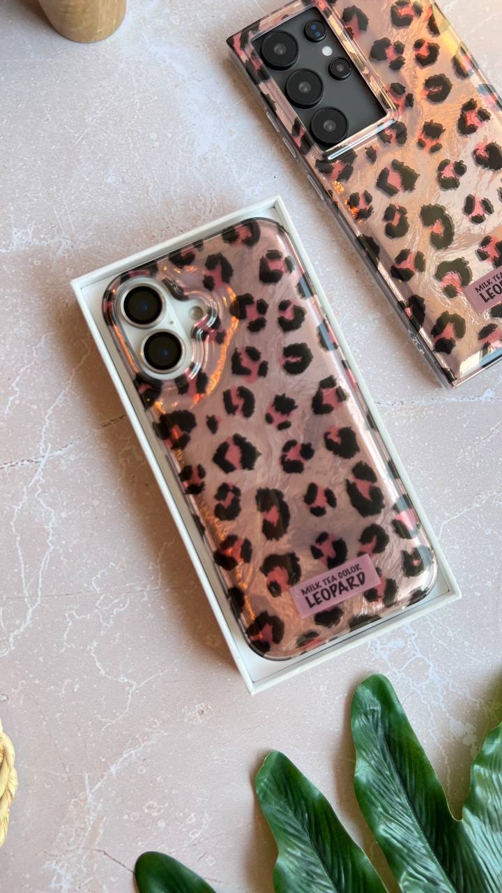 Hugorami Rose Gold Leopard Design Phone Case with Charm Strap Samsung A32 4G phone